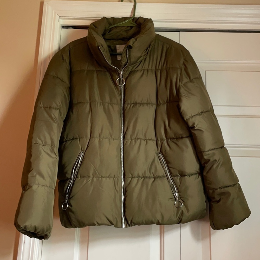 Army green puffer